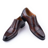 Classic Cowhide Brogue Shoe Formal Office Men Dress Shoes Men Dresses Shoes - Tophatter Daily Deals