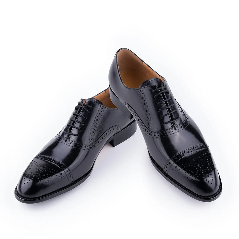Classic Cowhide Brogue Shoe Formal Office Men Dress Shoes Men Dresses Shoes - Tophatter Daily Deals