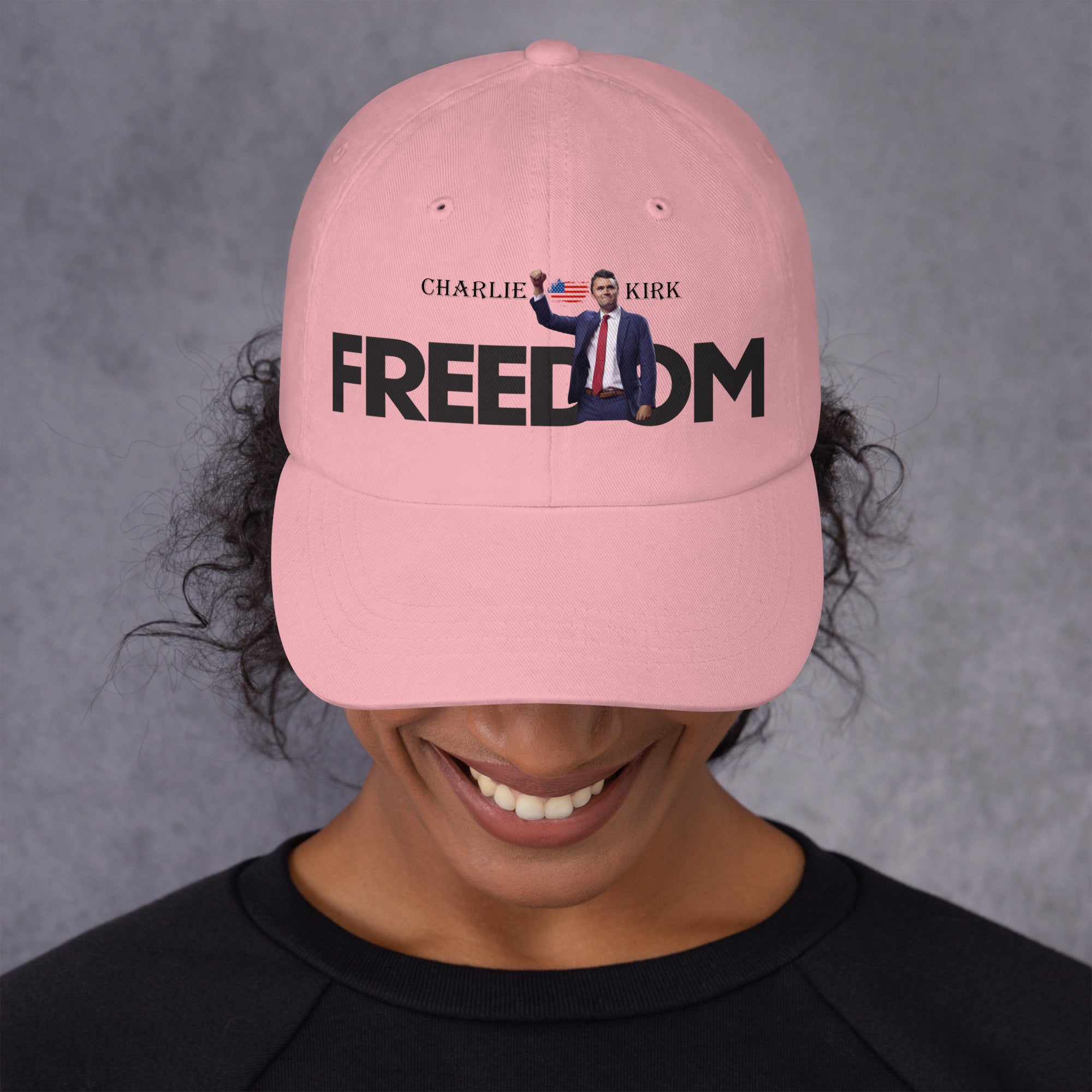 Charlie Kirk FREEDOM Hat, RIP Memorial American Flag Cap Pink Hat - Tophatter Daily Deals