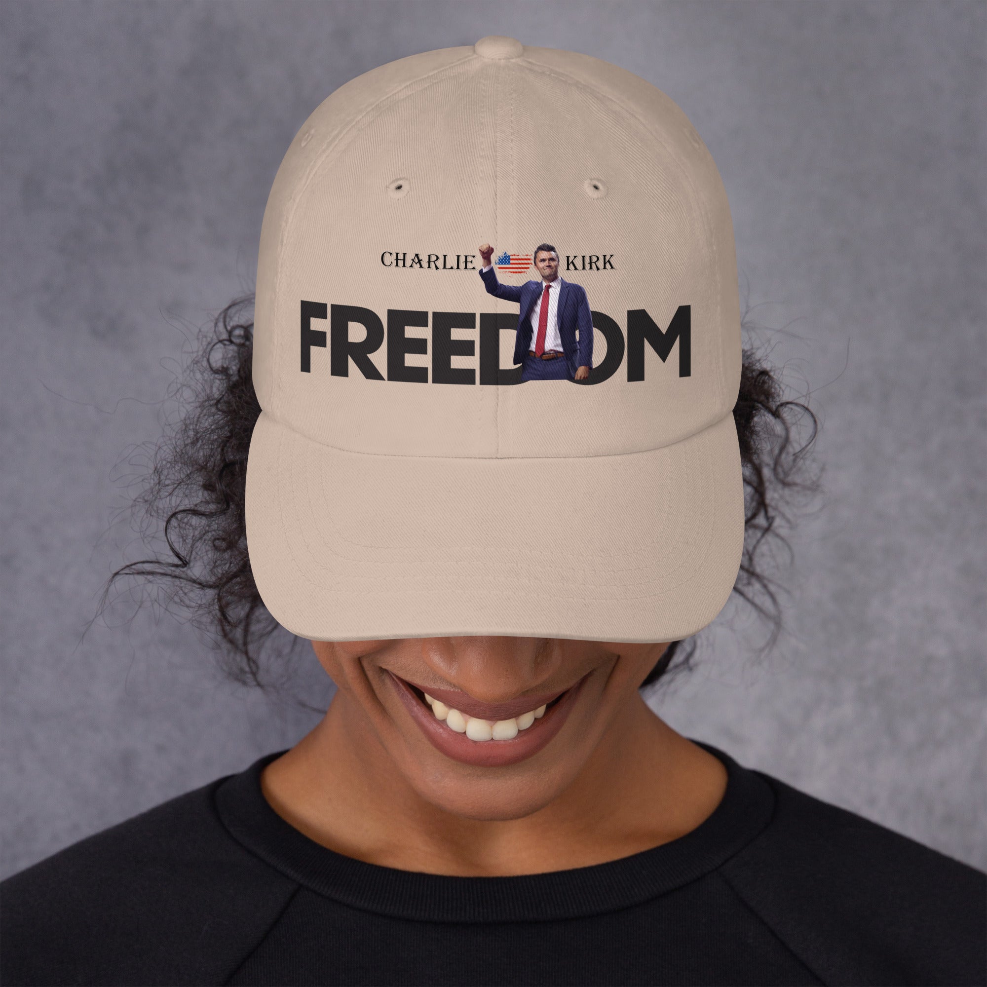 Charlie Kirk FREEDOM Hat, RIP Memorial American Flag Cap Stone Hat - Tophatter Daily Deals