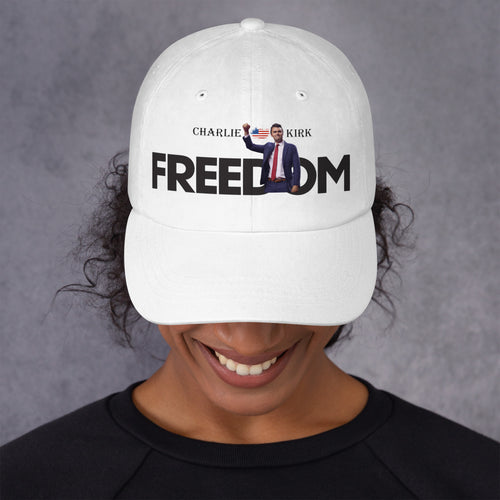 Charlie Kirk FREEDOM Hat, RIP Memorial American Flag Cap