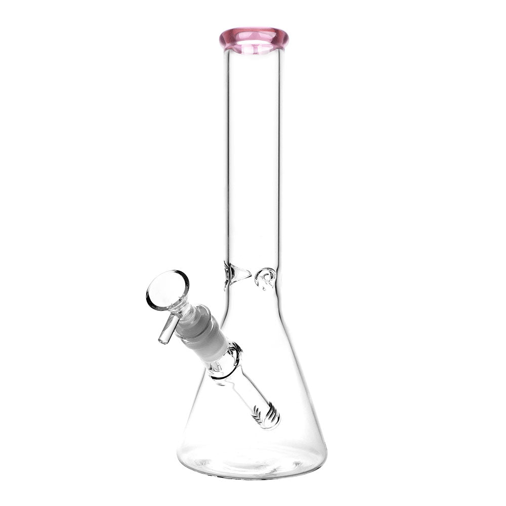 Classic Glass Beaker Bong Medium Transparent Pink Glass Bongs - Tophatter Daily Deals