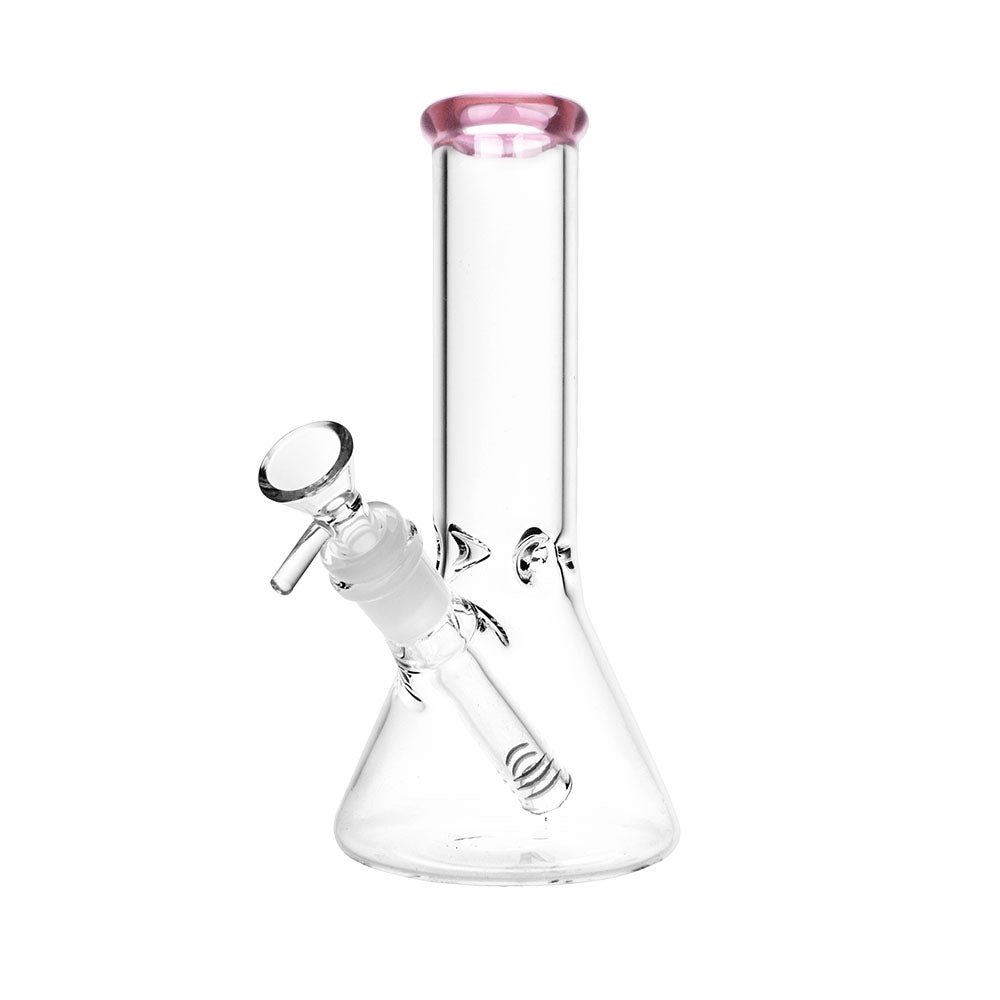 Classic Glass Beaker Bong Small Transparent Pink Glass Bongs - Tophatter Daily Deals