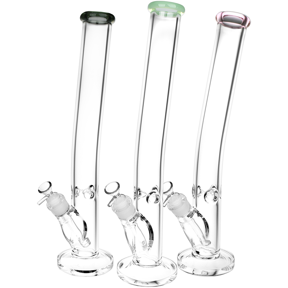 SeshGear Classic Glass Bent Neck Straight Tube Bong Extra Large Bongs - Tophatter Daily Deals