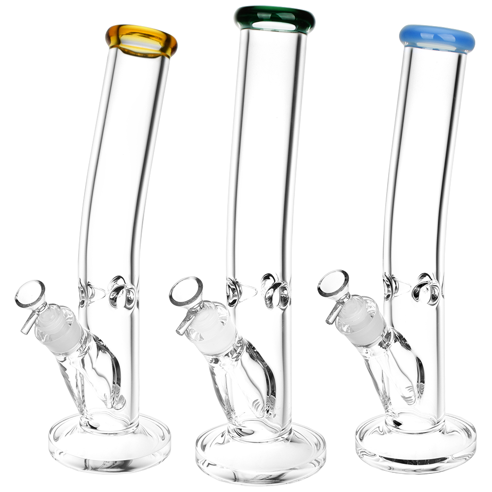 SeshGear Classic Glass Bent Neck Straight Tube Bong Large Bongs - Tophatter Daily Deals