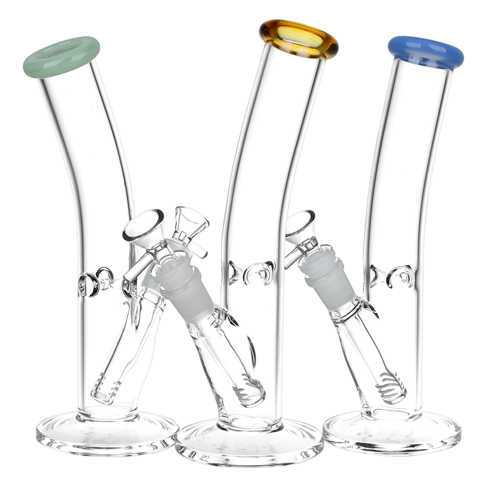 SeshGear Classic Glass Bent Neck Straight Tube Bong Medium Bongs - Tophatter Daily Deals