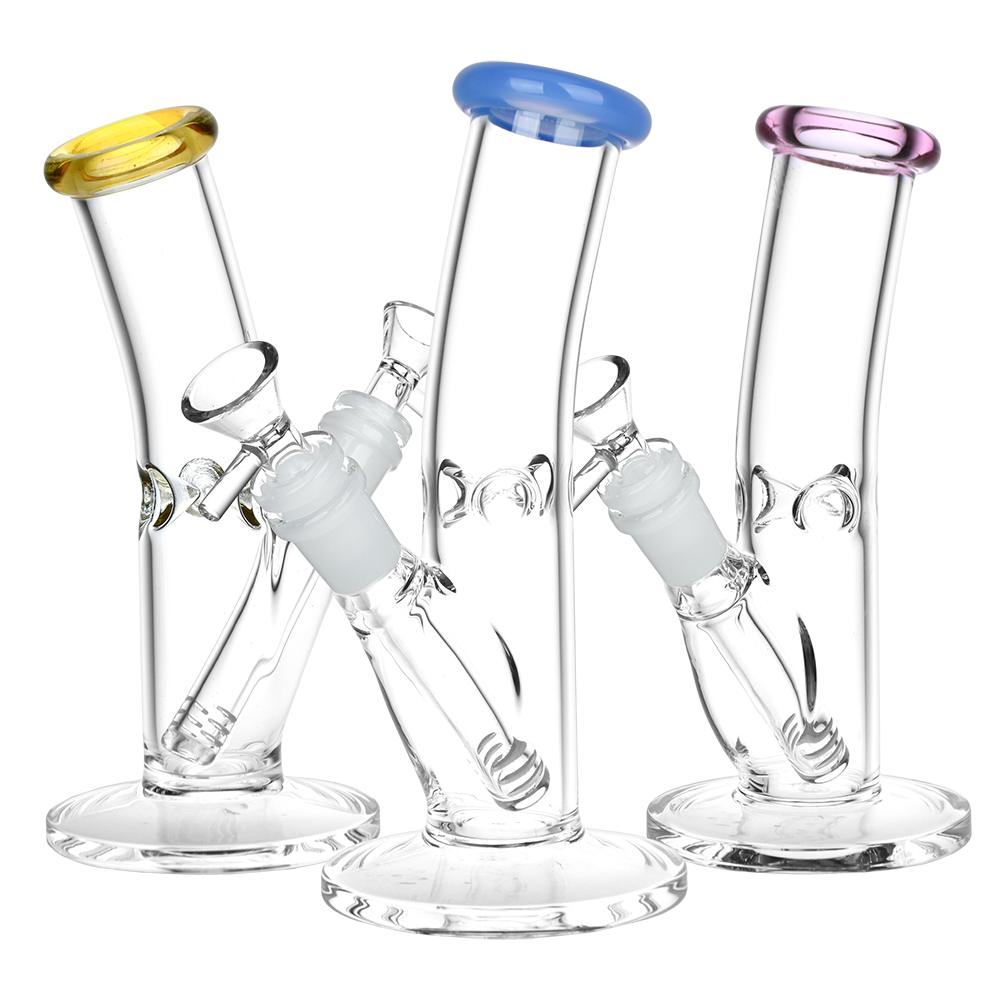 SeshGear Classic Glass Bent Neck Straight Tube Bong Small Bongs - Tophatter Daily Deals