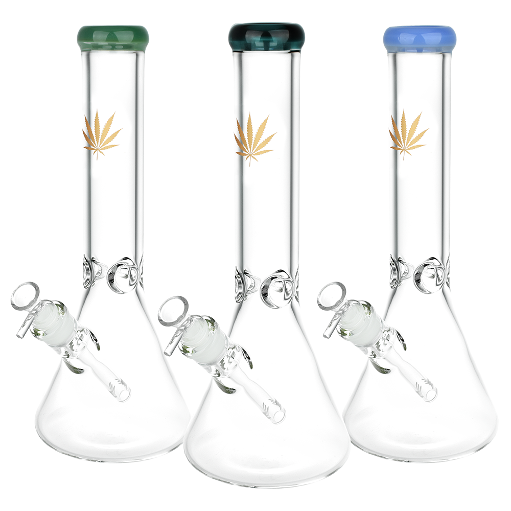 Classic Glass Gold Leaf Beaker Bong Large Bongs - Tophatter Daily Deals
