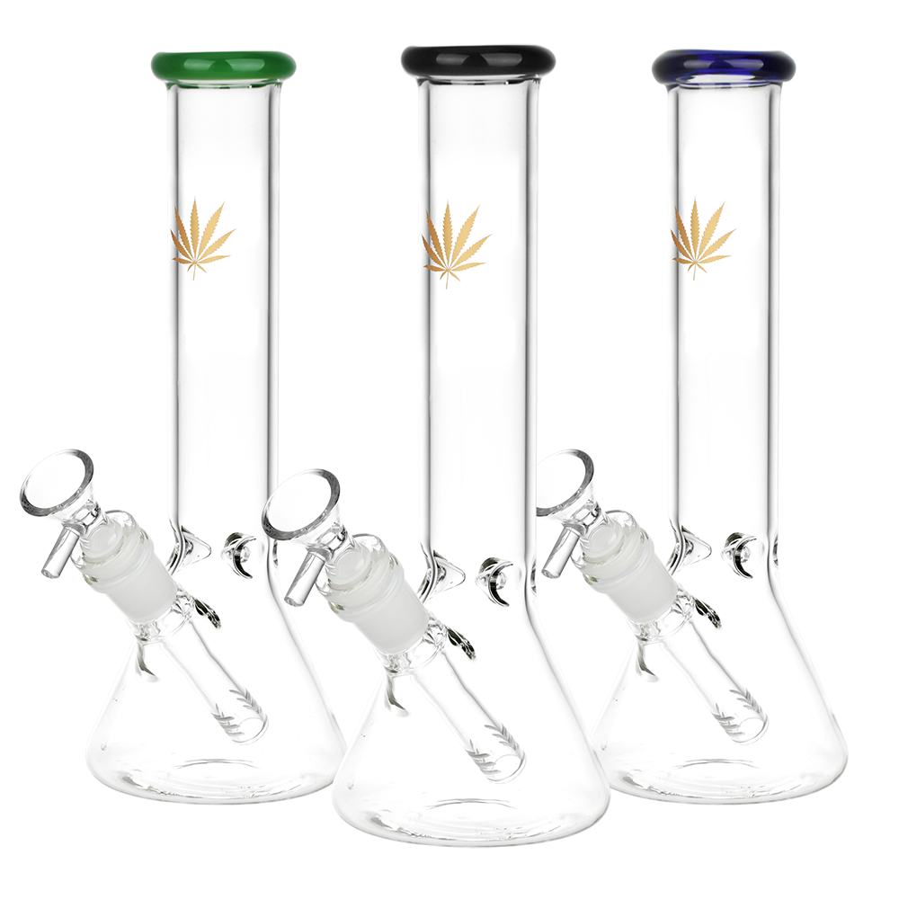 Classic Glass Gold Leaf Beaker Bong Medium Bongs - Tophatter Daily Deals