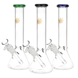 Classic Glass Gold Leaf Beaker Bong Medium Bongs - Tophatter Daily Deals