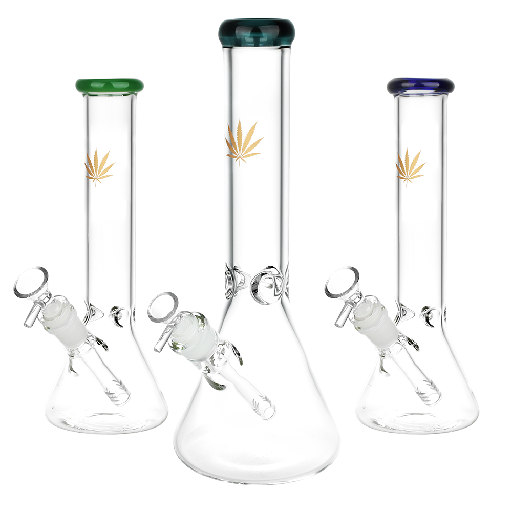 Classic Glass Gold Leaf Beaker Bong Bongs - Tophatter Daily Deals