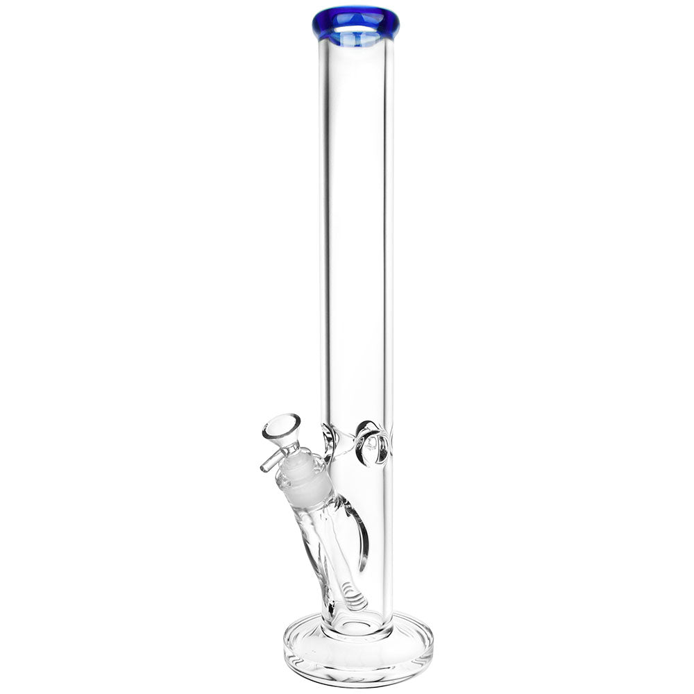 SeshGear Classic Glass Straight Tube Bong Extra Large Transparent Blue Glass Bongs - Tophatter Daily Deals
