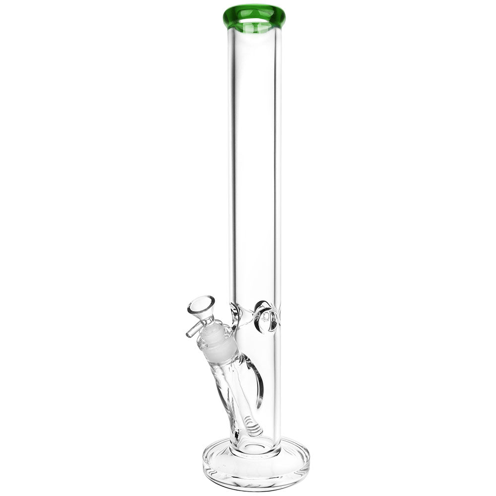 SeshGear Classic Glass Straight Tube Bong Extra Large Transparent Green Glass Bongs - Tophatter Daily Deals