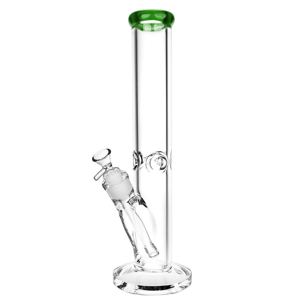 SeshGear Classic Glass Straight Tube Bong Large Transparent Green Glass Bongs - Tophatter Daily Deals