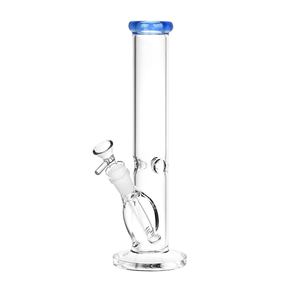 SeshGear Classic Glass Straight Tube Bong Medium Transparent Blue Glass Bongs - Tophatter Daily Deals