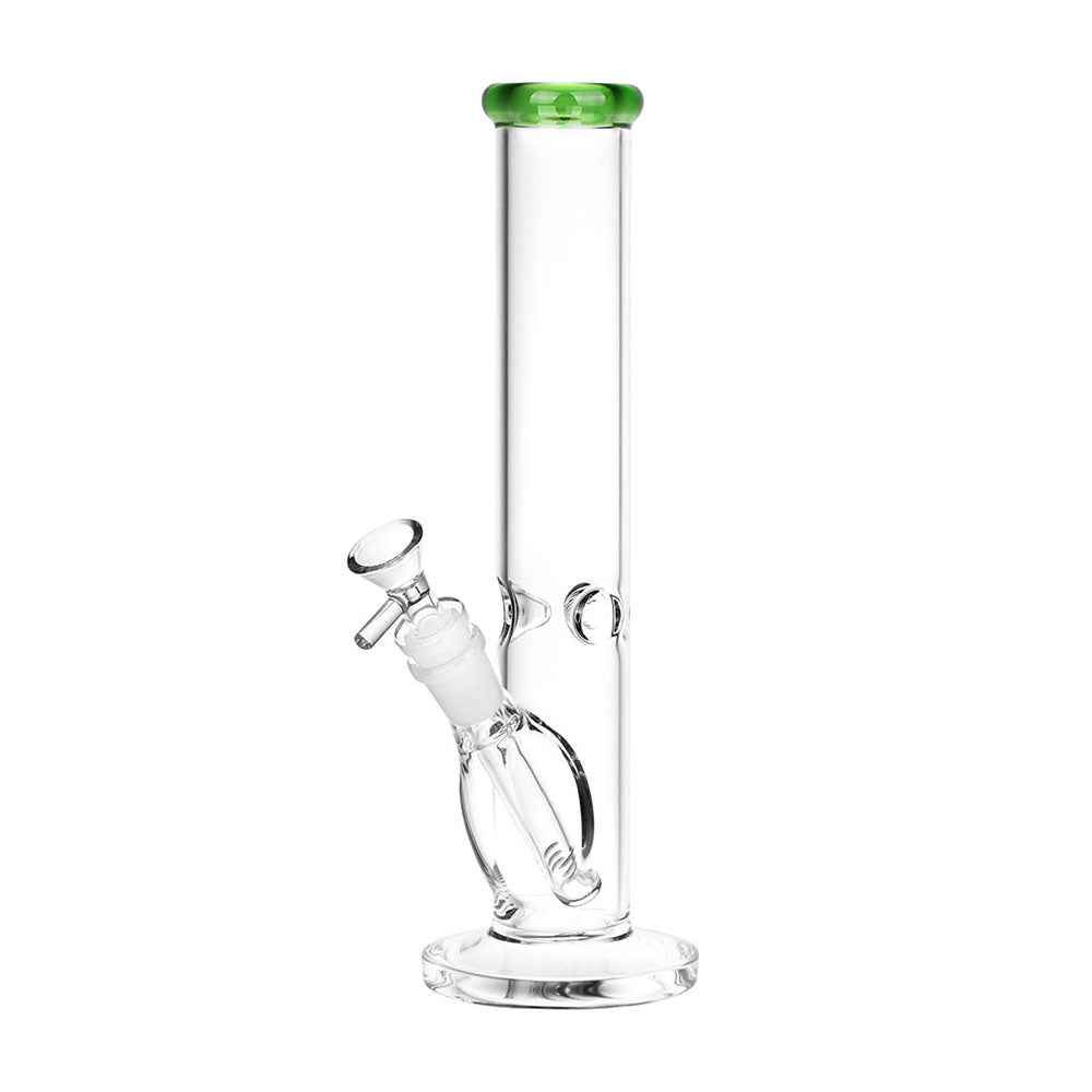 SeshGear Classic Glass Straight Tube Bong Medium Transparent Green Glass Bongs - Tophatter Daily Deals