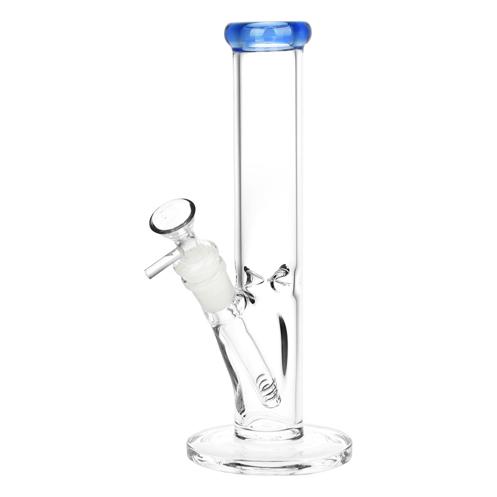 SeshGear Classic Glass Straight Tube Bong Small Transparent Blue Glass Bongs - Tophatter Daily Deals