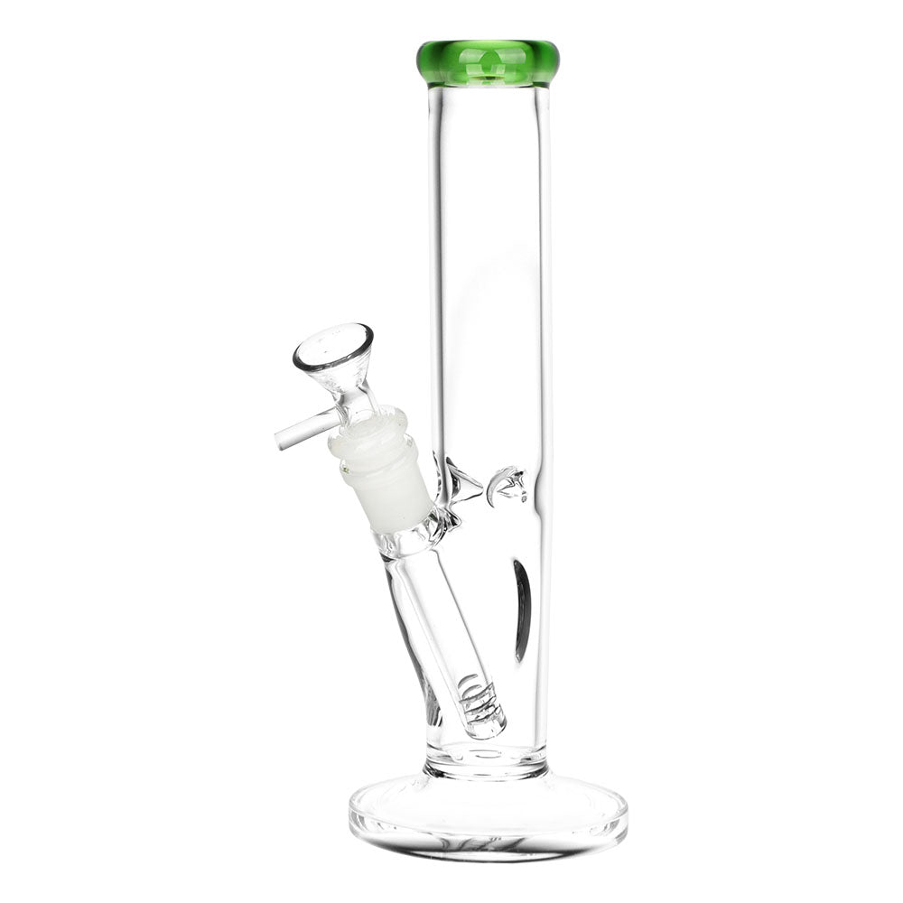 SeshGear Classic Glass Straight Tube Bong Small Transparent Green Glass Bongs - Tophatter Daily Deals