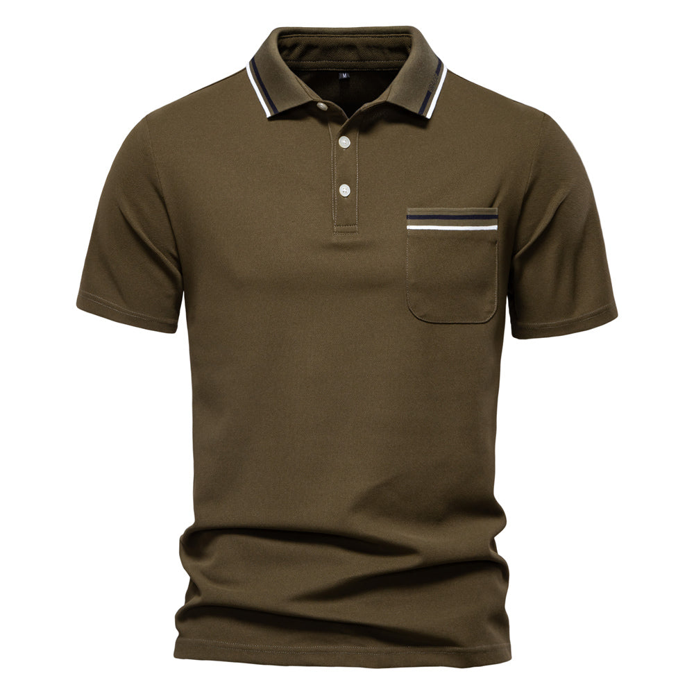 Classic Polo Shirt Men Short Sleeve Top Green Men's Clothing - Tophatter Daily Deals
