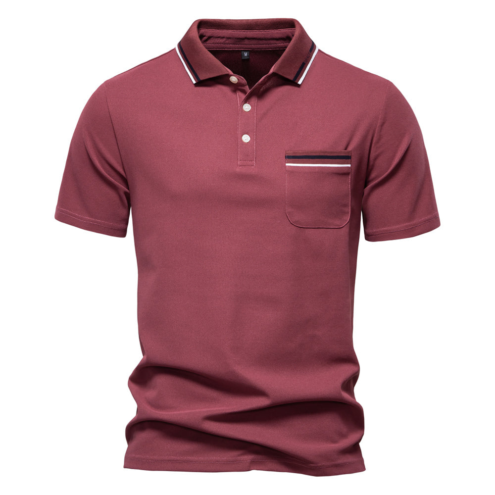 Classic Polo Shirt Men Short Sleeve Top Red Men's Clothing - Tophatter Daily Deals