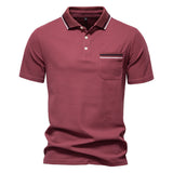 Classic Polo Shirt Men Short Sleeve Top Red Men's Clothing - Tophatter Daily Deals