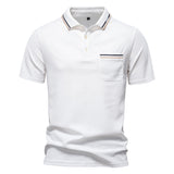 Classic Polo Shirt Men Short Sleeve Top White Men's Clothing - Tophatter Daily Deals