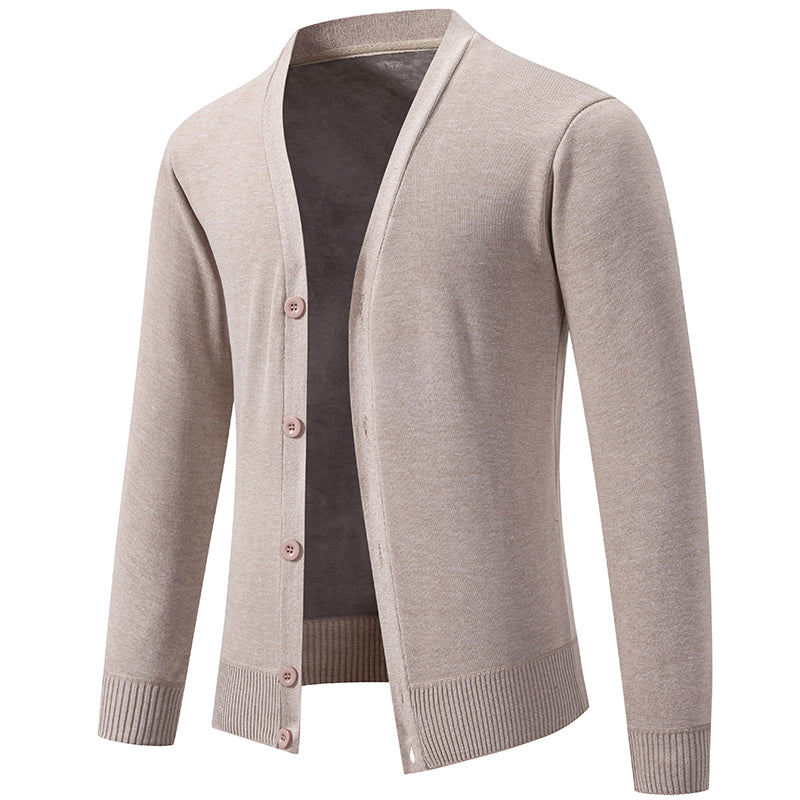 Classic V-neck Solid Color Cardigan Men Sweater Men's Clothing - Tophatter Daily Deals