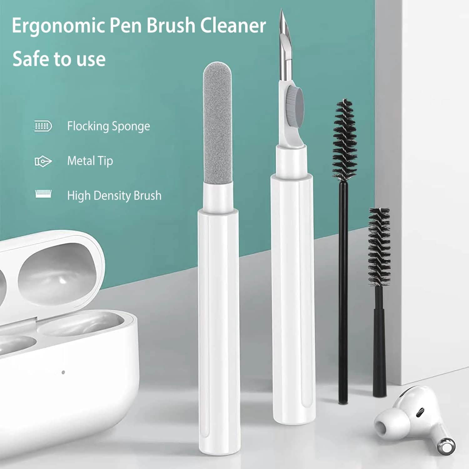 Cleaning Kit For Airpods, Charging Case, Camera, Phone Cleaner Pen Long and Short Fluff Brush Everything Else - Tophatter Daily Deals