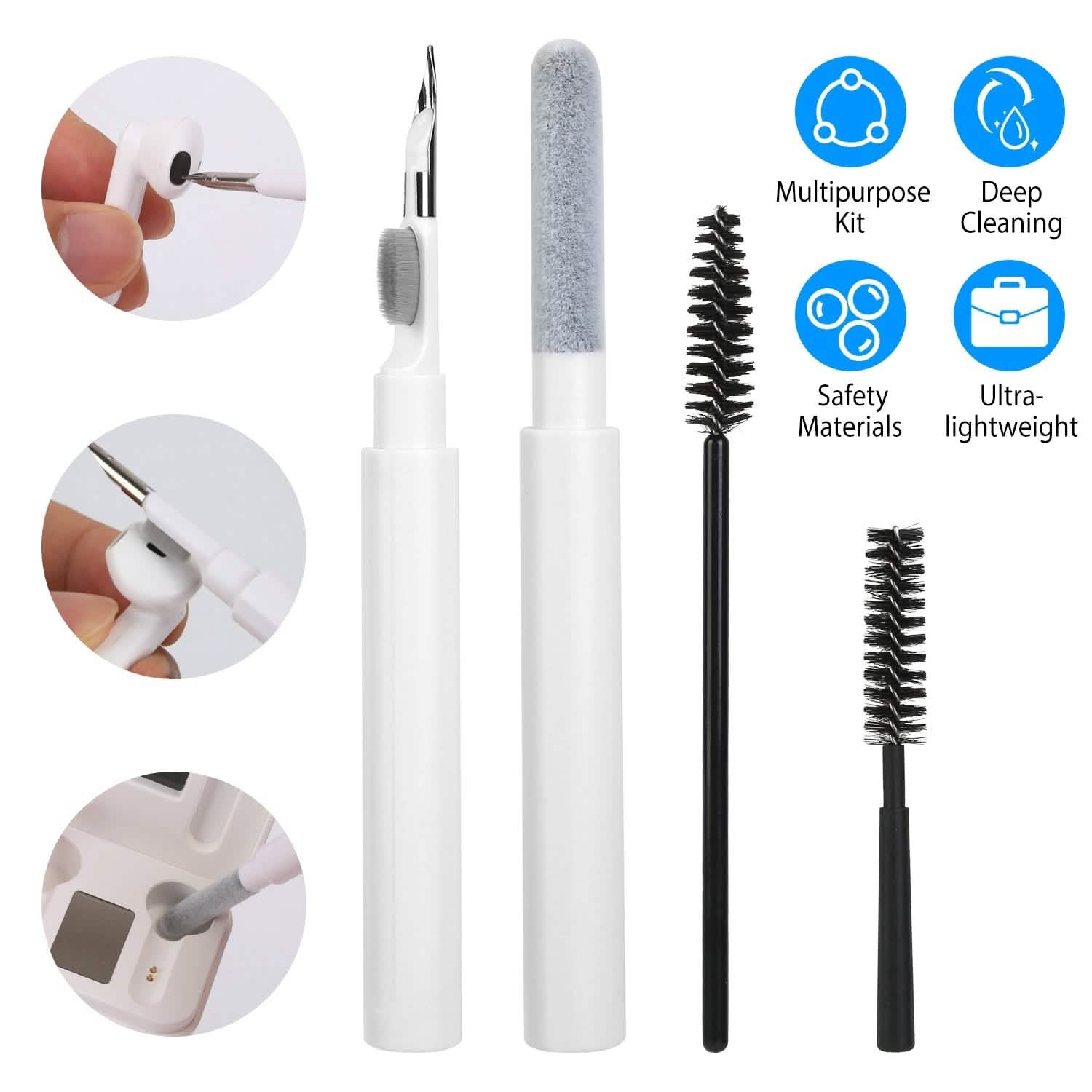 Cleaning Kit For Airpods, Charging Case, Camera, Phone Cleaner Pen Long and Short Fluff Brush Everything Else - Tophatter Daily Deals