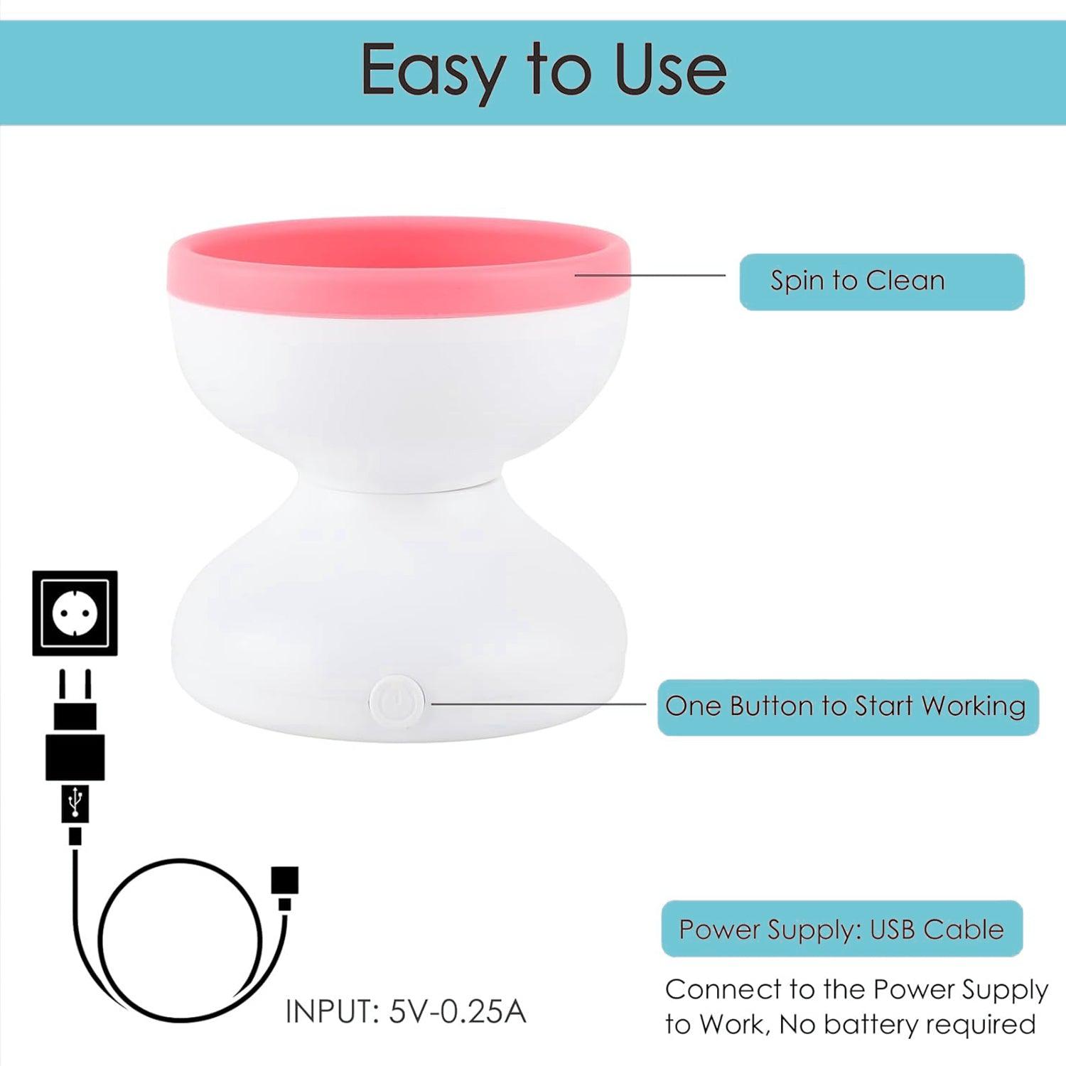 Cosmetic Brush Cleaner - Automatic Electric Makeup Brush Cleaning Machine Fast Clean Dryer Health & Beauty - Tophatter Daily Deals