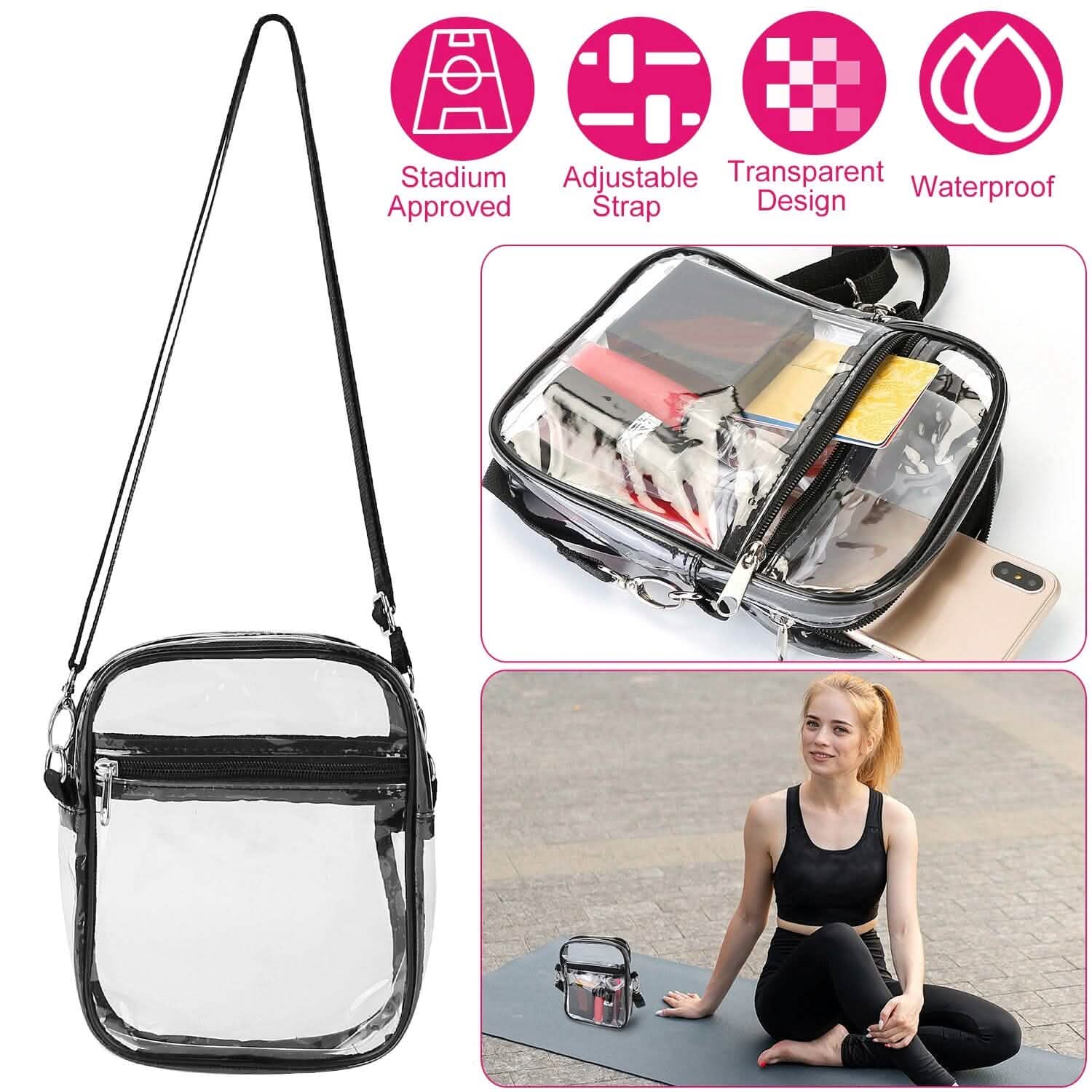 Clear Crossbody Bag Stadium Approved Handbags & Wallets - Tophatter Daily Deals