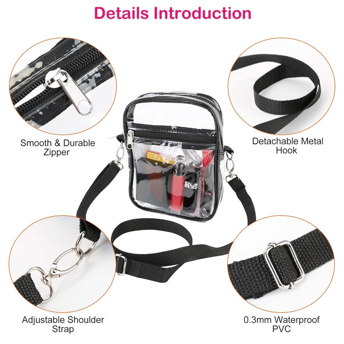 Clear Crossbody Bag Stadium Approved Handbags & Wallets - Tophatter Daily Deals
