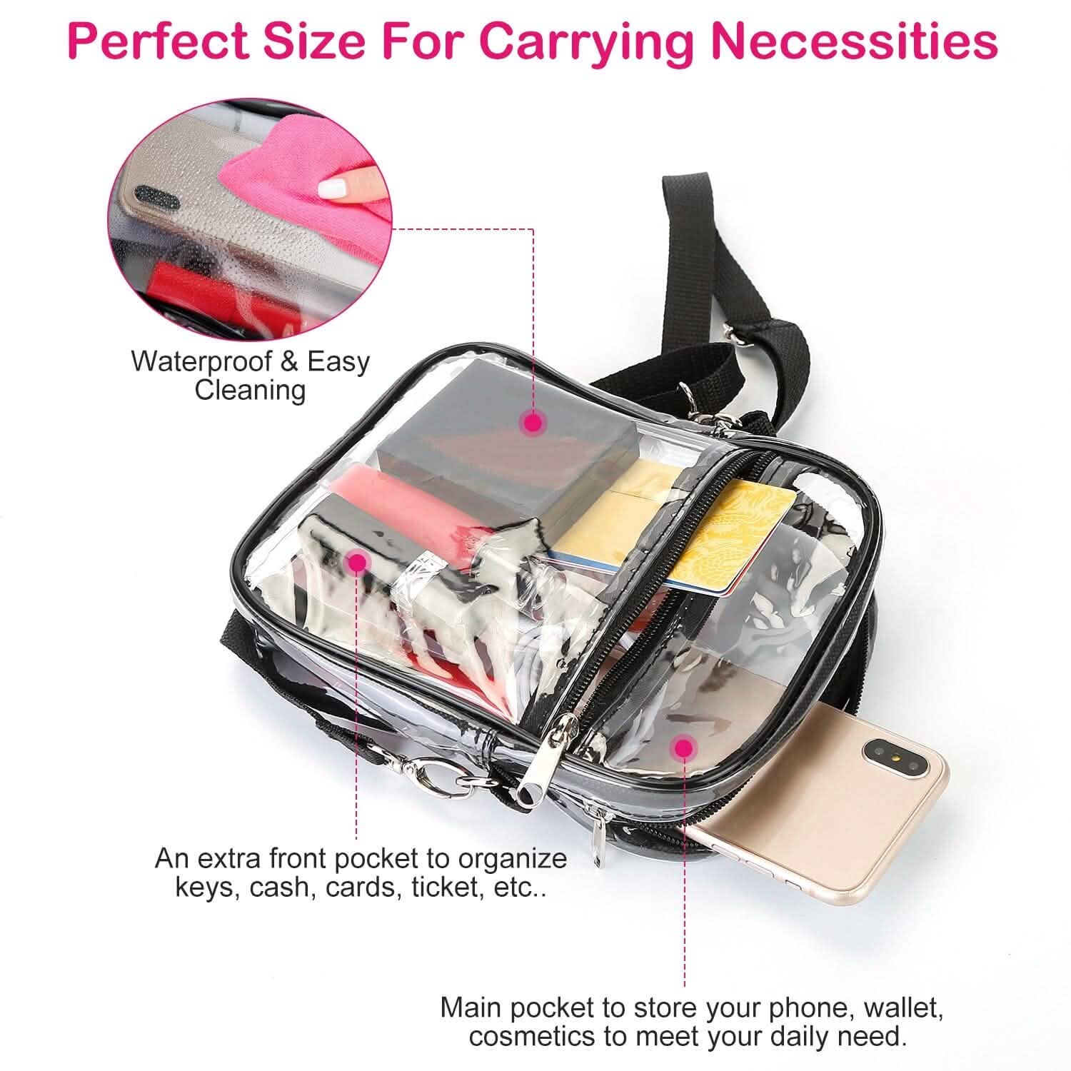 Clear Crossbody Bag Stadium Approved Handbags & Wallets - Tophatter Daily Deals