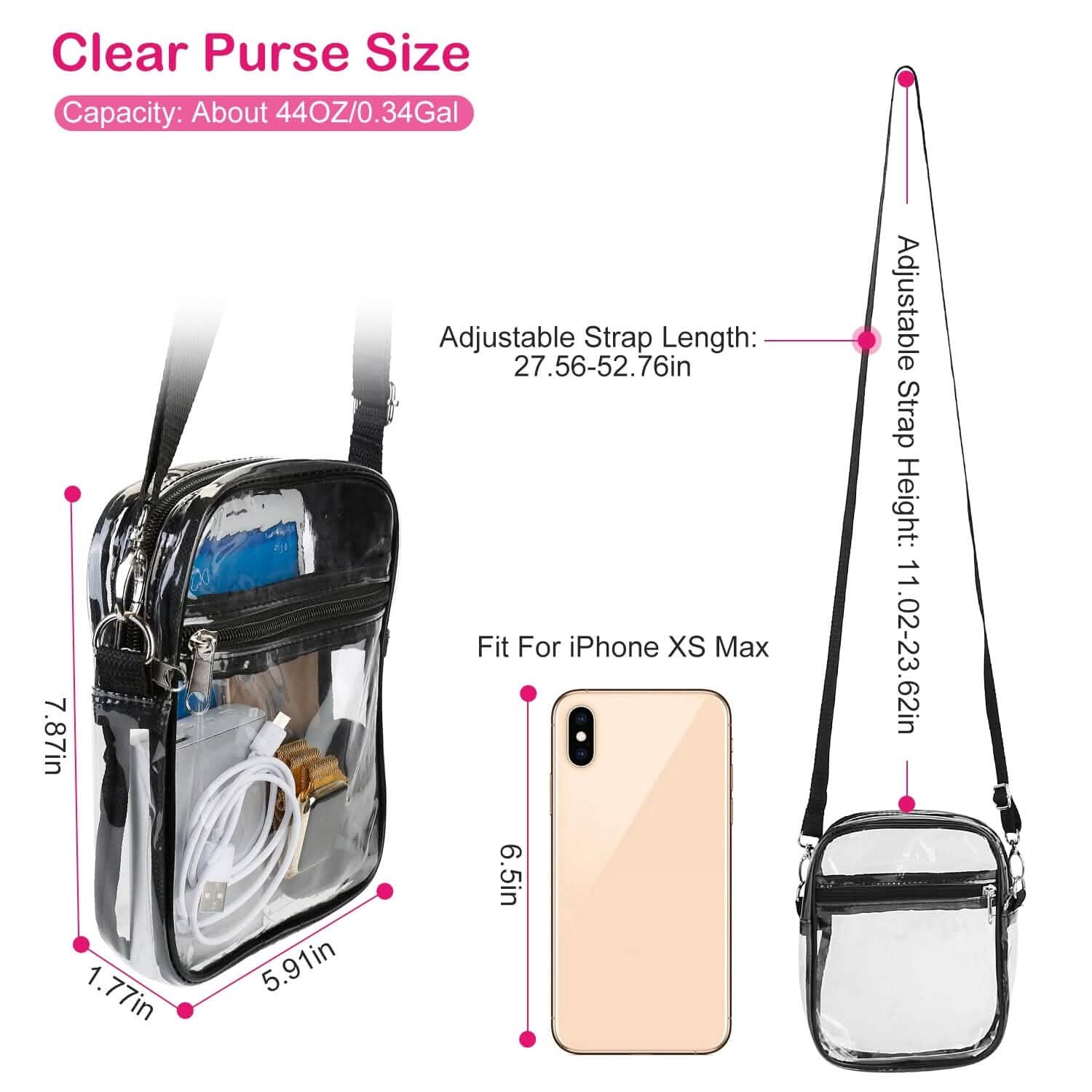 Clear Crossbody Bag Stadium Approved Handbags & Wallets - Tophatter Daily Deals