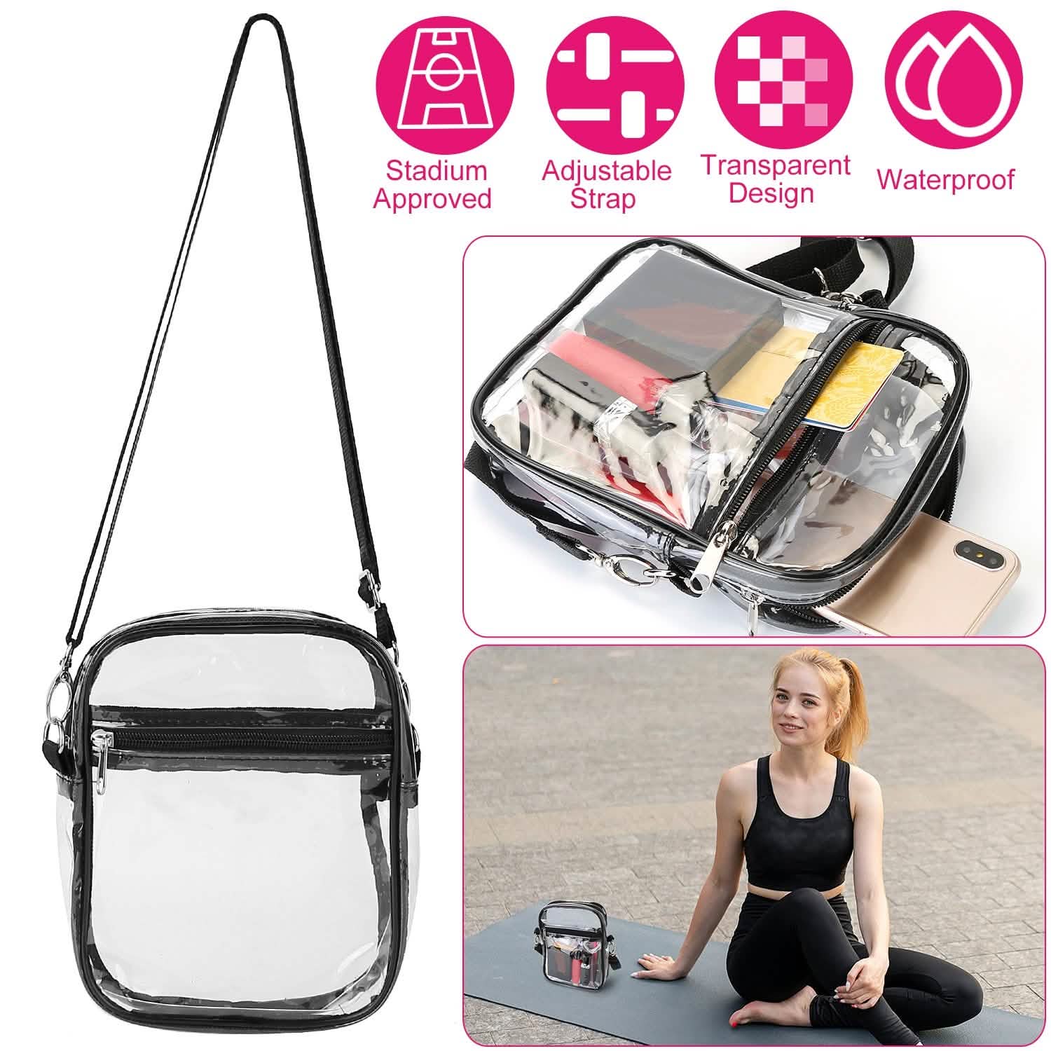 Clear Crossbody Bag Stadium Approved Handbags & Wallets - Tophatter Daily Deals