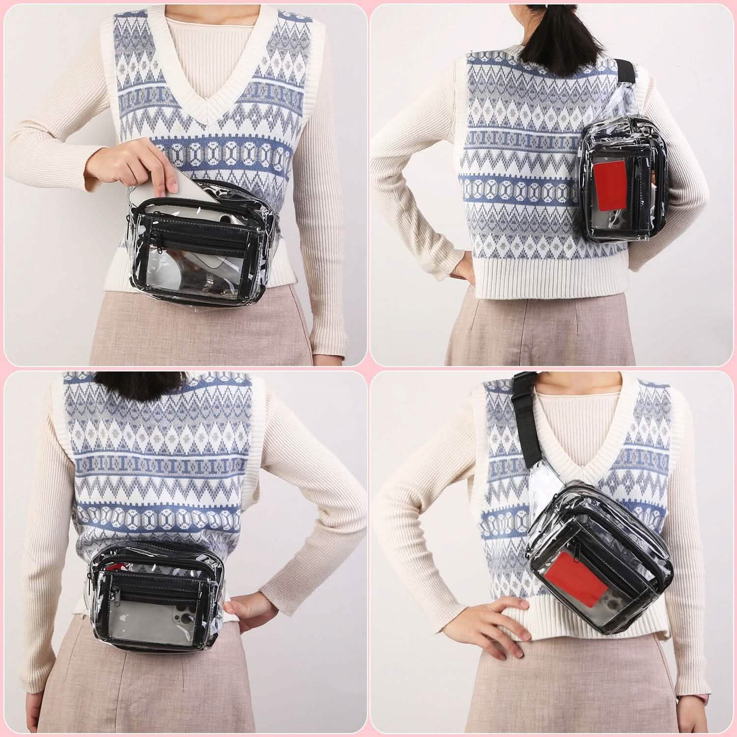 Clear Fanny Pack Unisex Transparent Waist Pouch Belt Bag Handbags & Wallets - Tophatter Daily Deals