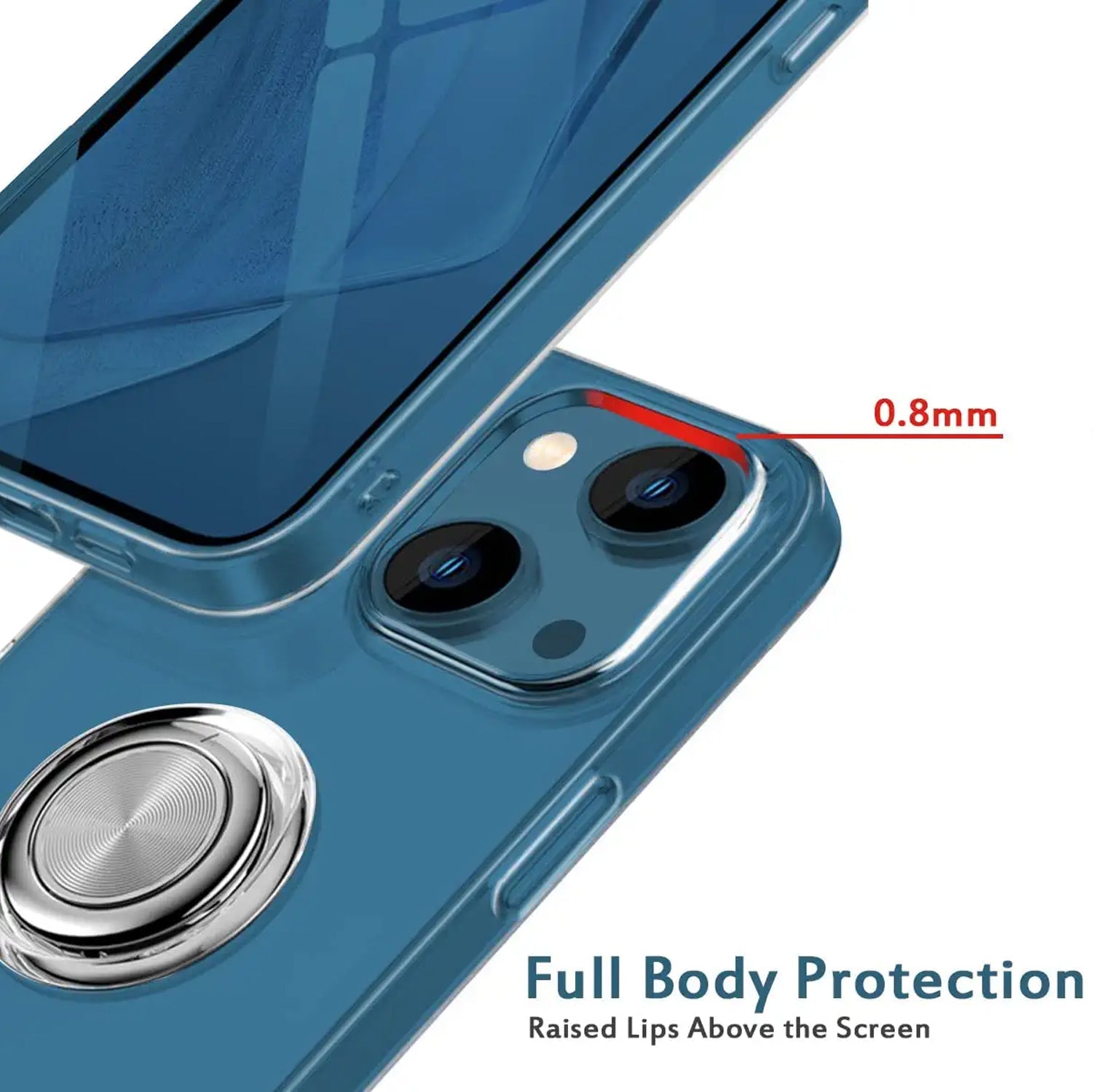 Clear Phone Case iPhone 14 Transparent Anti-Scratch with Ring Kickstand iPhone Case - Tophatter Daily Deals