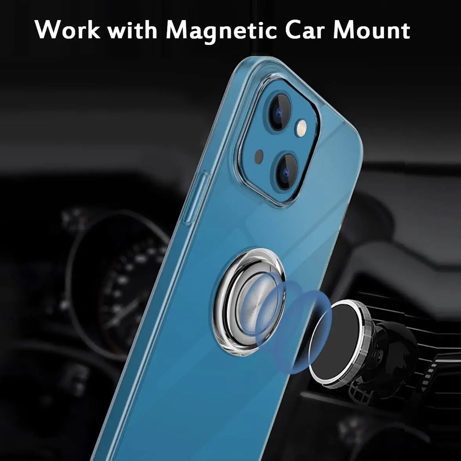 Clear Phone Case iPhone 14 Transparent Anti-Scratch with Ring Kickstand iPhone Case - Tophatter Daily Deals