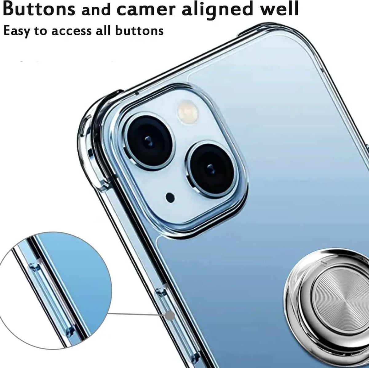 Clear Phone Case iPhone 14 Transparent Anti-Scratch with Ring Kickstand Phone Cases - Tophatter Daily Deals