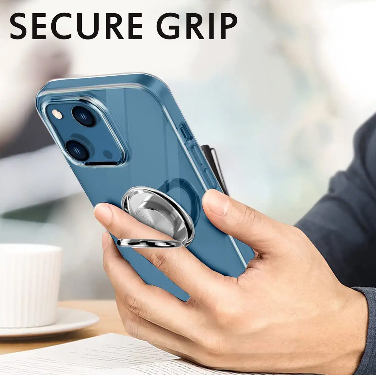 Clear Phone Case iPhone 14 Transparent Anti-Scratch with Ring Kickstand iPhone Case - Tophatter Daily Deals