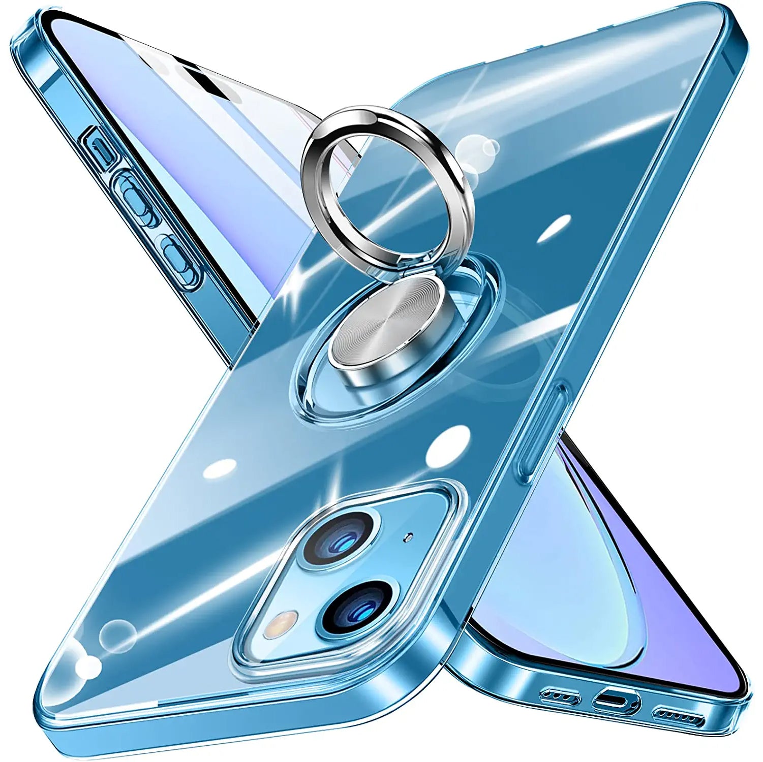 Clear Phone Case iPhone 14 Transparent Anti-Scratch with Ring Kickstand iPhone Case - Tophatter Daily Deals