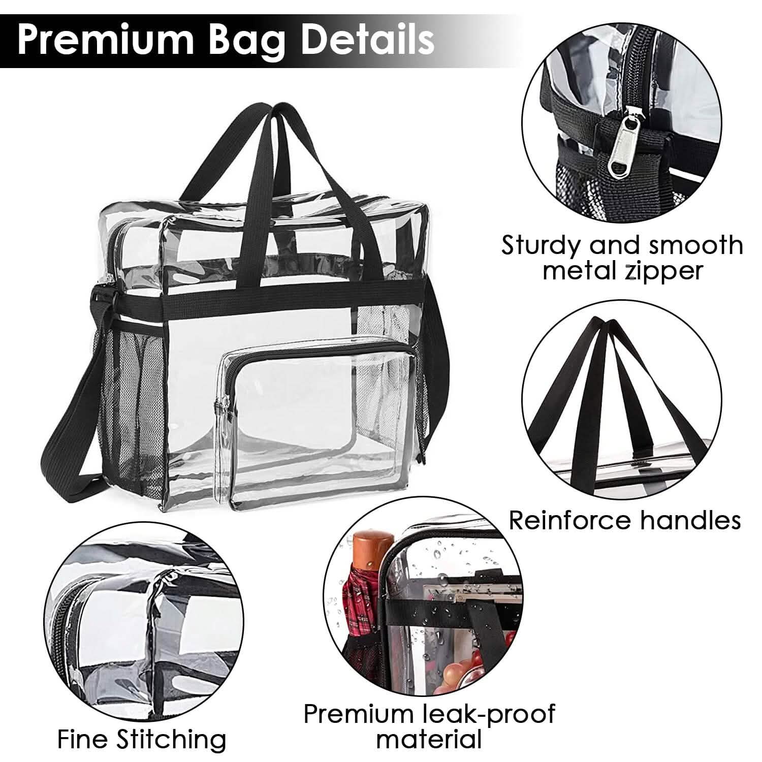 Clear Transparent Shoulder Bag Stadium Approved Handbags & Wallets - Tophatter Daily Deals