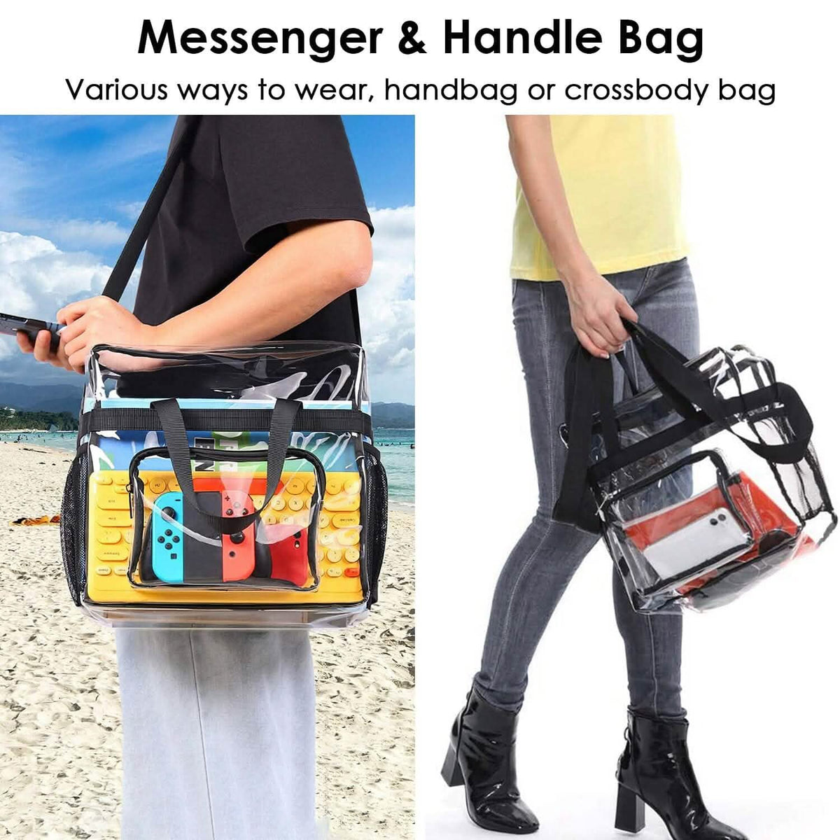 Clear Transparent Shoulder Bag Stadium Approved Handbags & Wallets - Tophatter Daily Deals