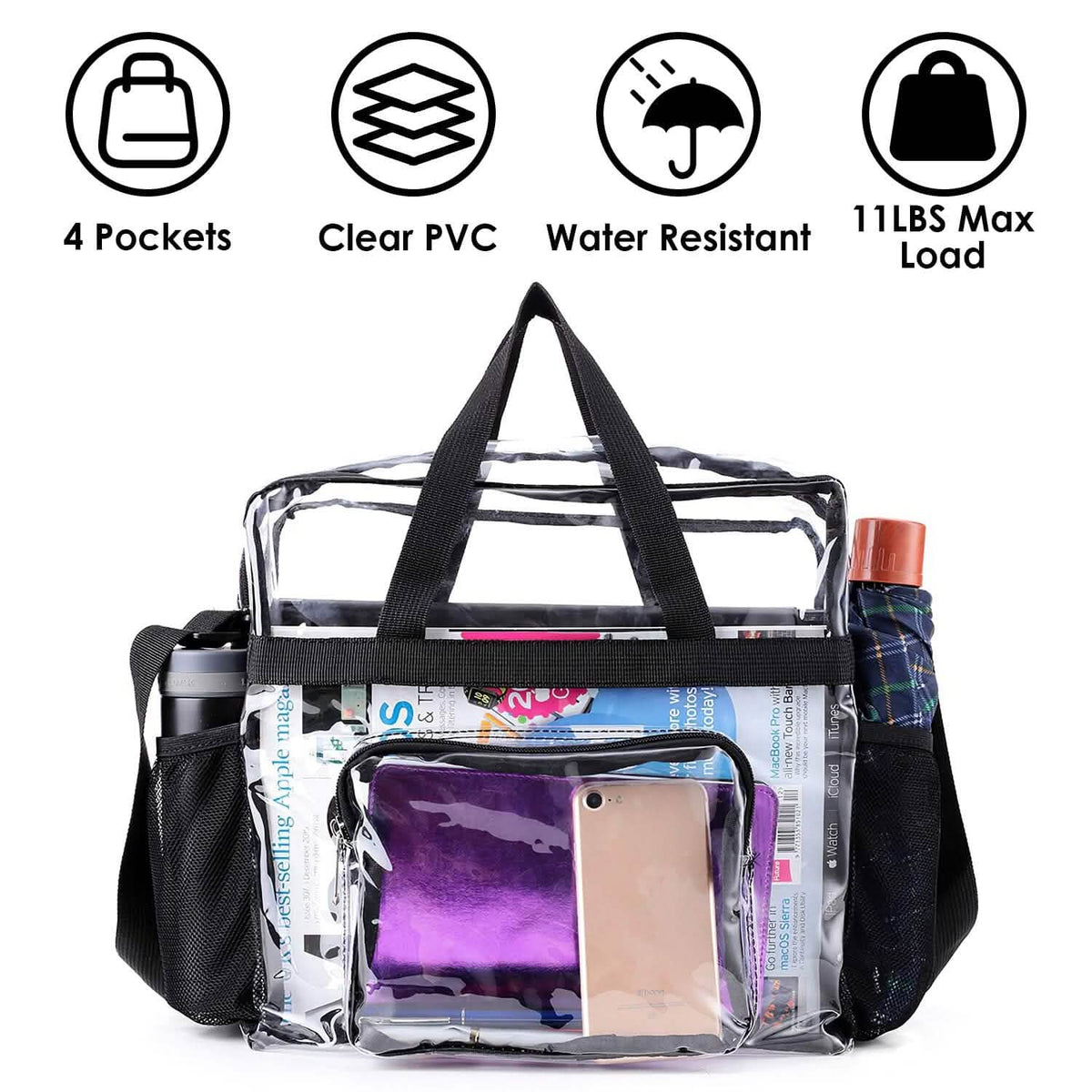 Clear Transparent Shoulder Bag Stadium Approved Handbags & Wallets - Tophatter Daily Deals