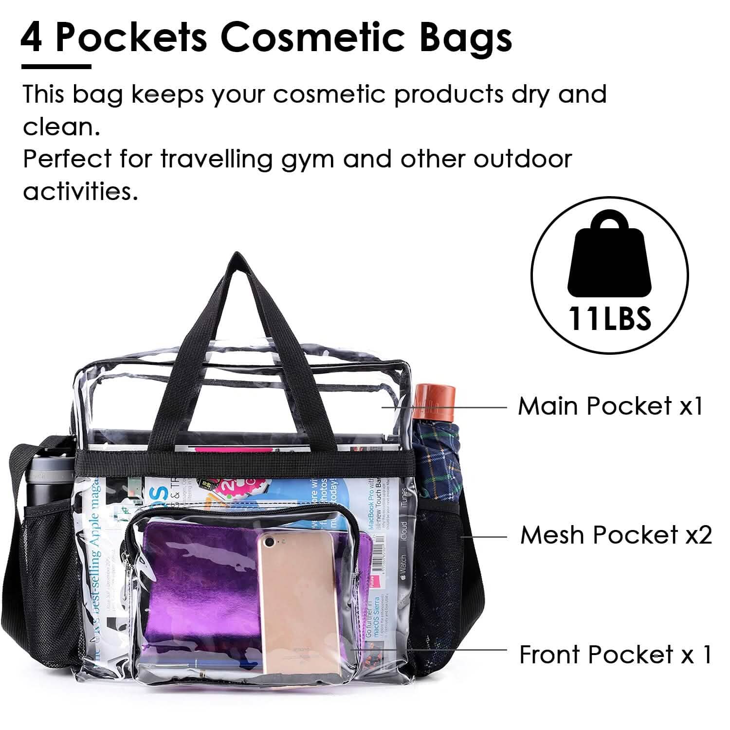 Clear Transparent Shoulder Bag Stadium Approved Handbags & Wallets - Tophatter Daily Deals