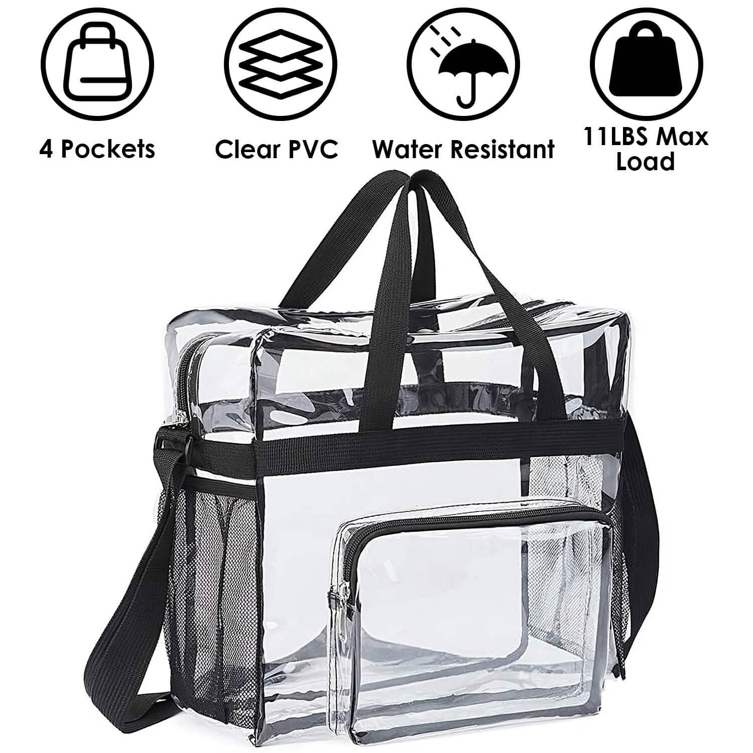 Clear Transparent Shoulder Bag Stadium Approved Handbags & Wallets - Tophatter Daily Deals