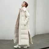 Windproof Oversized Women's Maxi Coat - Quilted Insulated Beige - Tophatter Daily Deals