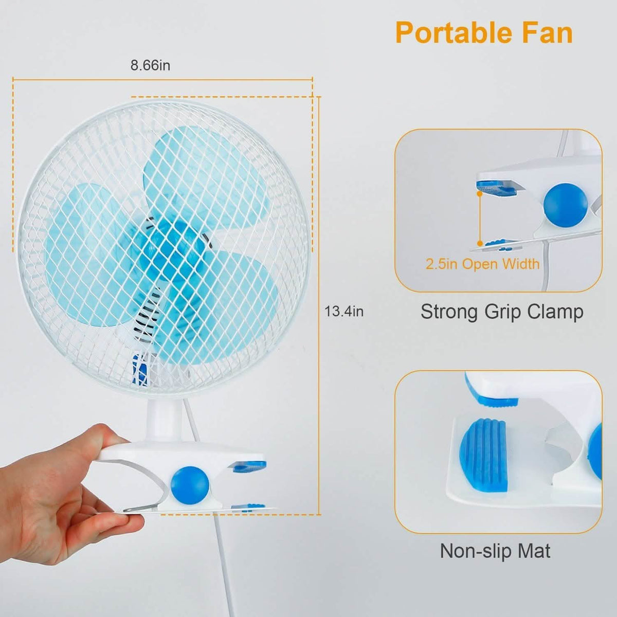 Clip-On 2 Speeds Quiet Clamp Fan Household Appliances - Tophatter Daily Deals