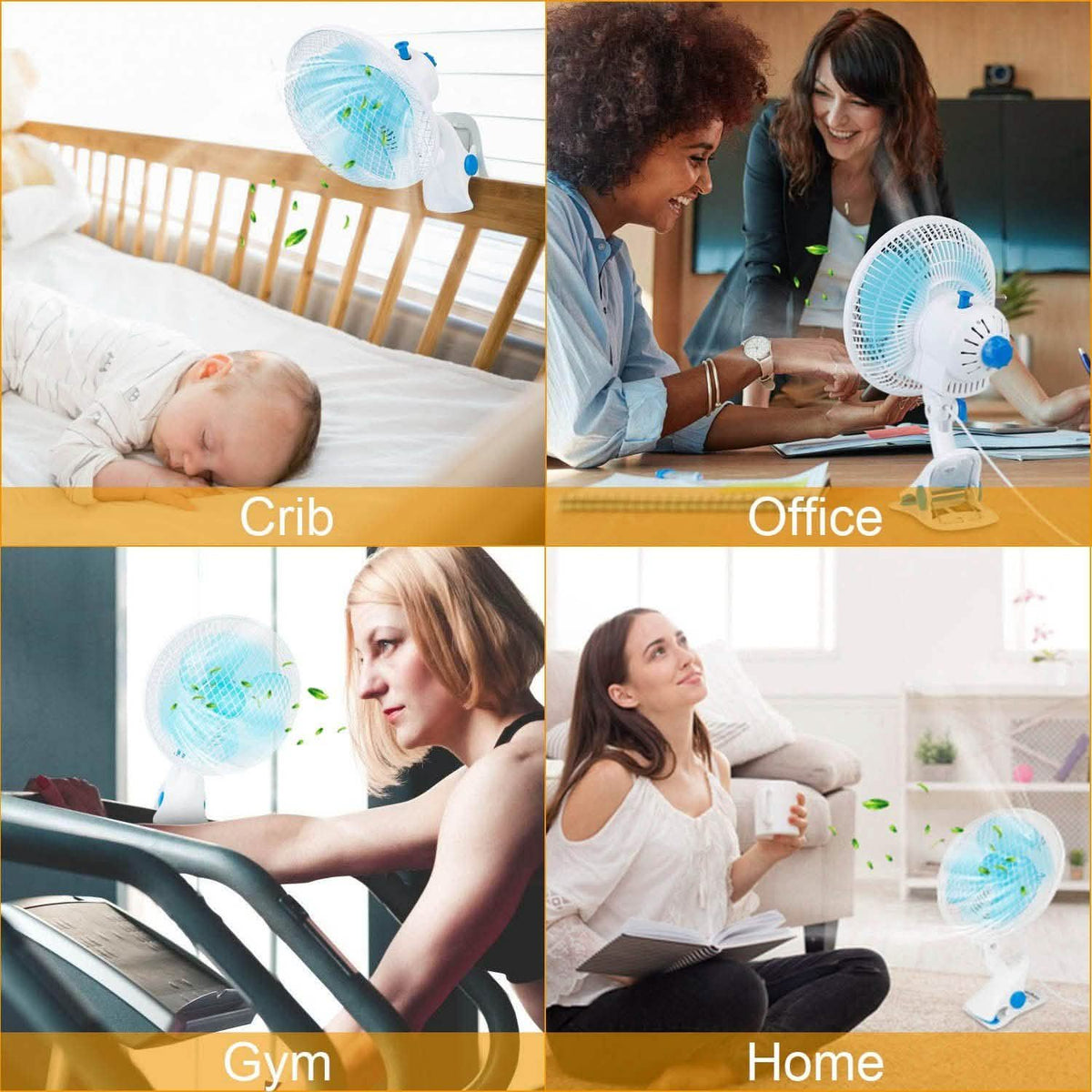 Clip-On 2 Speeds Quiet Clamp Fan Household Appliances - Tophatter Daily Deals