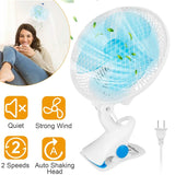 Clip-On 2 Speeds Quiet Clamp Fan Household Appliances - Tophatter Daily Deals